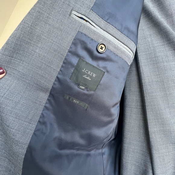 J.Crew Slim fit Ludlow suit. Both jacket and pants gray blue color - Picture 6 of 9